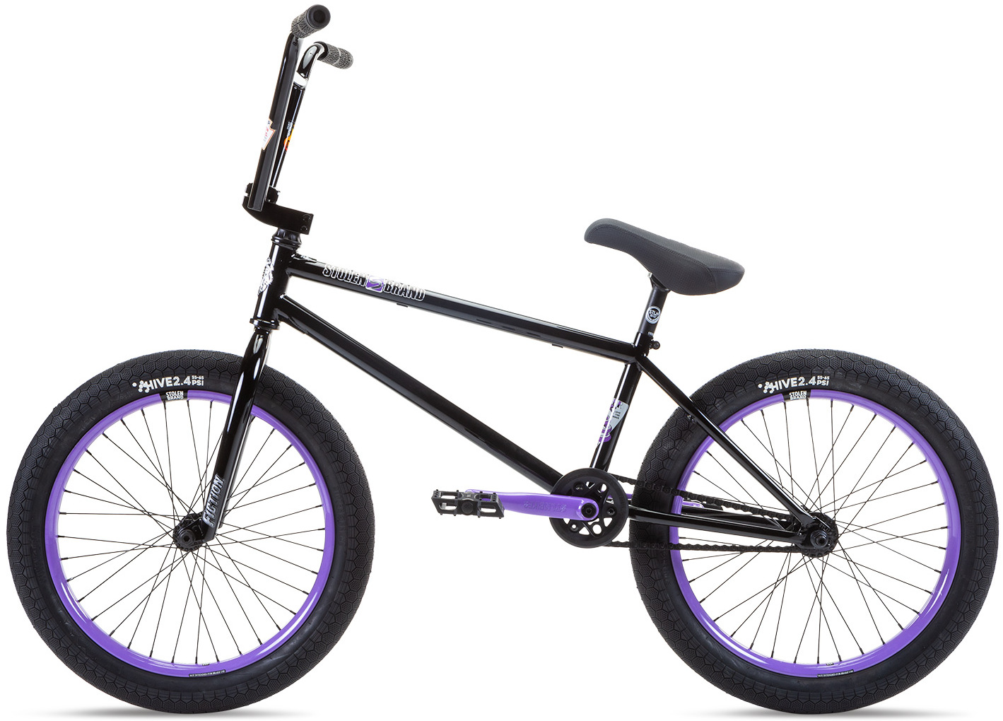 Велосипед 20" Stolen SINNER FC XLT LHD 21.00" 2022 BLACK W/ VIOLET (Pivotal seat)