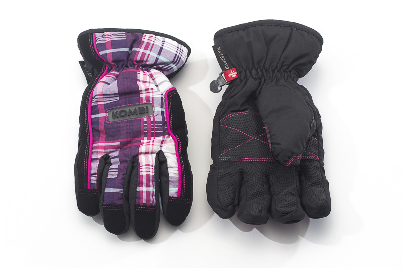 Перчатки Kombi STRIKE JR подростковые, черные в фиолетовую клеточку, размер XL фото 
