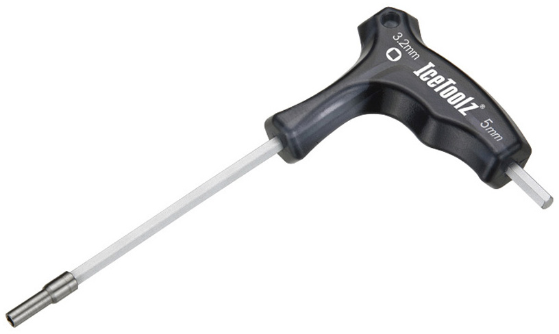 Ключ Ice Toolz 12B1 д/спиць (квадратний) 5mm + DIN3.2mm з пласт. рукояткою