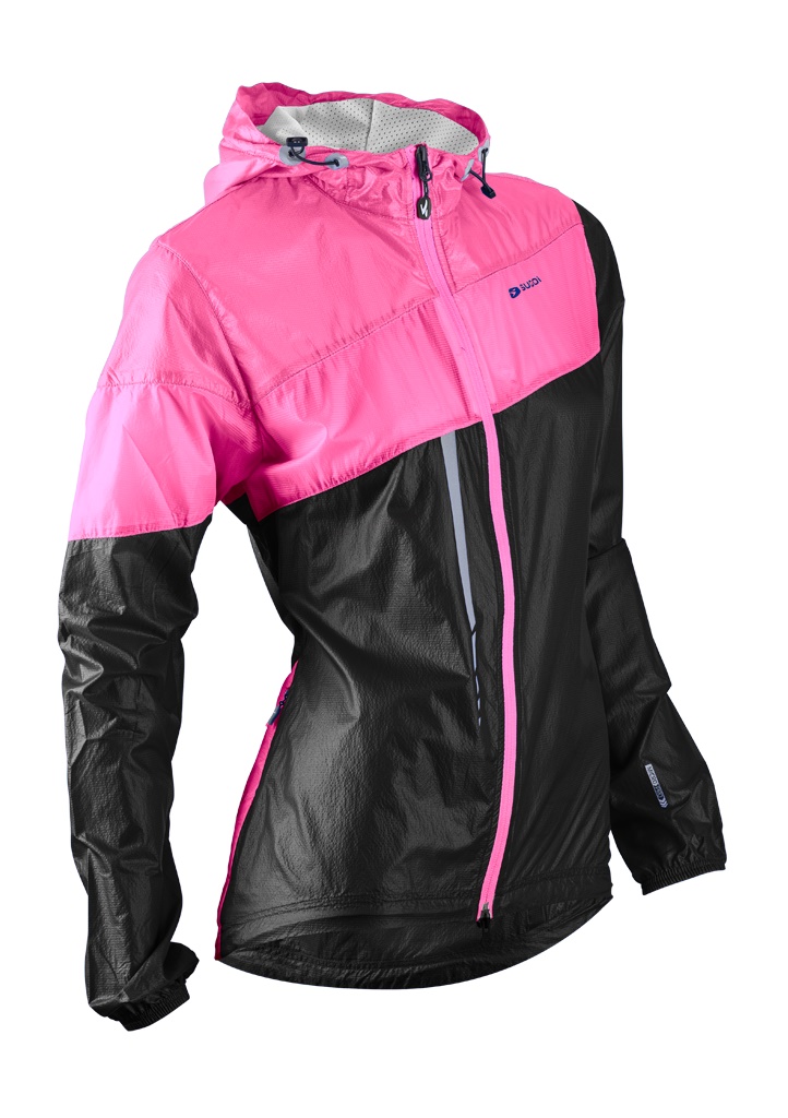 Куртка Sugoi RUN FOR COVER, женская, black/super pink черно-розовая, M