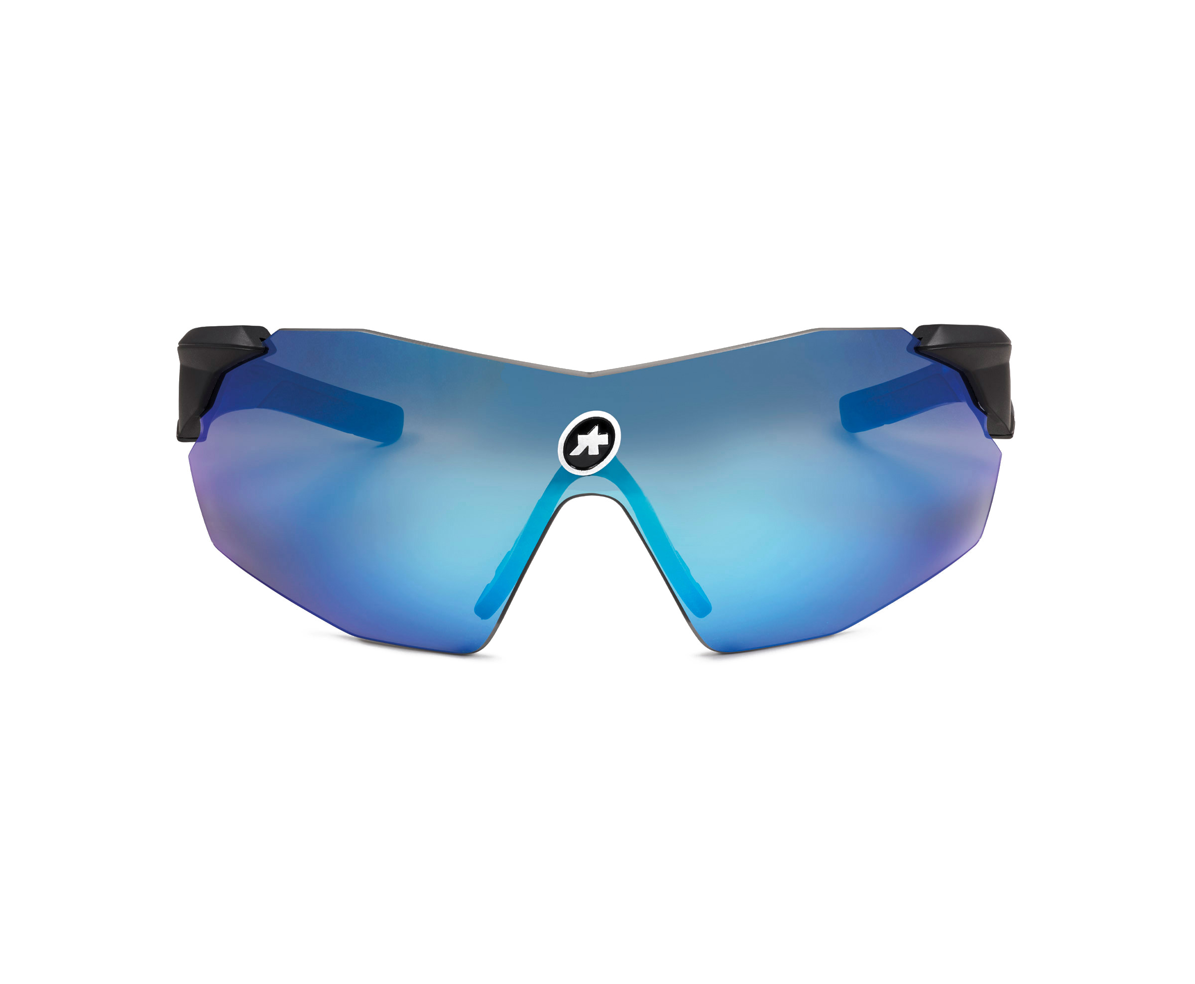 Очки ASSOS Eye Protection Skharab Neptune Blue, черные, синяя линза