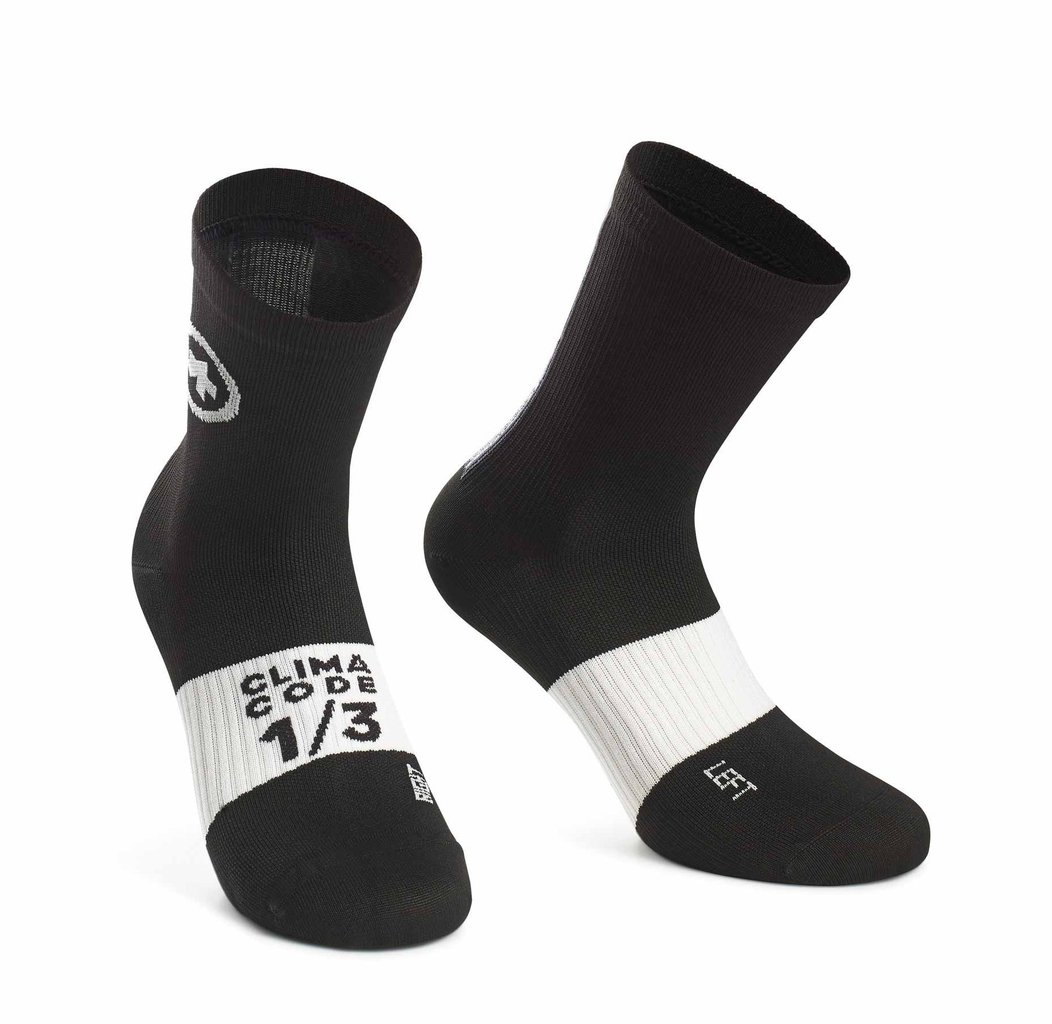 Шкарпетки ASSOS Assosoires Summer Socks, чорні з білим, 0/35-38