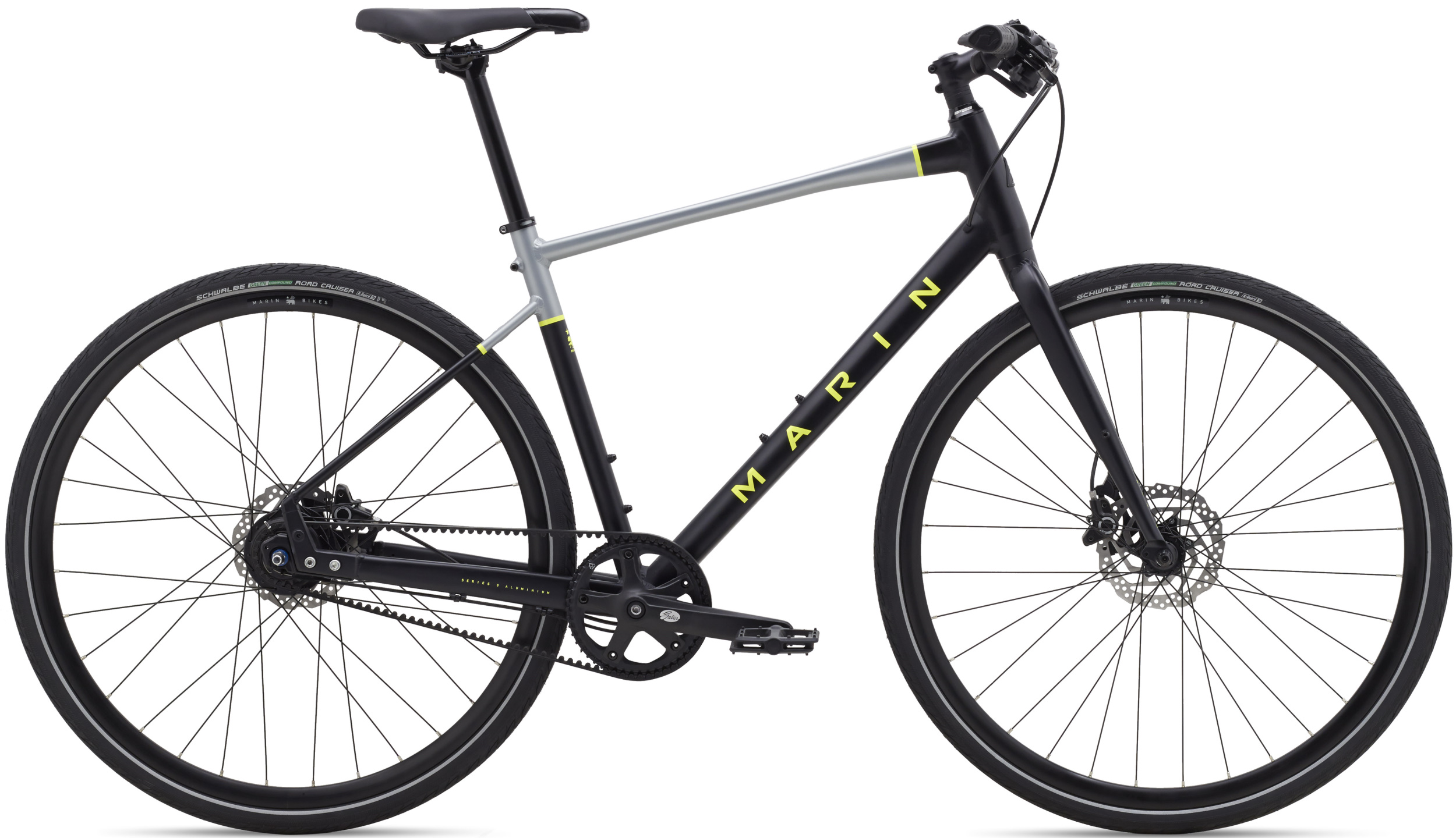 Велосипед 28" Marin PRESIDIO 3 рама - S 2022 Satin Black/Charcoal/Gloss Hi-Vis Yellow