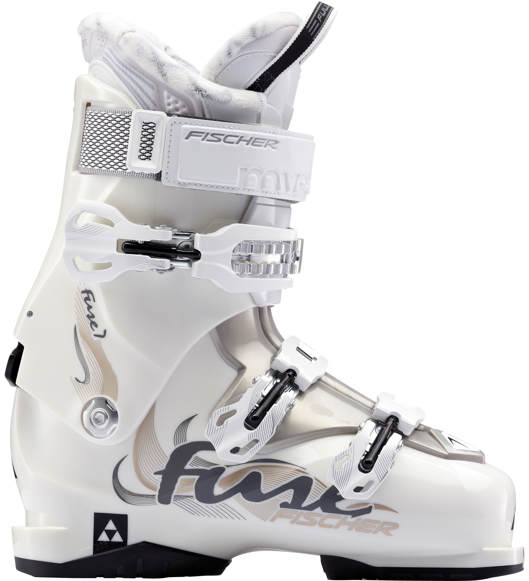 Гірськолижні черевики жіночі Fischer Fuze W 7 Vacuum CF перл./Зол. Розмір 24 фото 