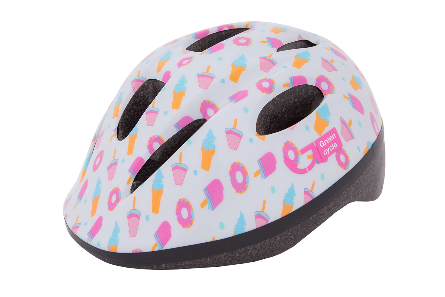 Шлем детский Green Cycle Sweet размер 50-54см белый/розовый лак