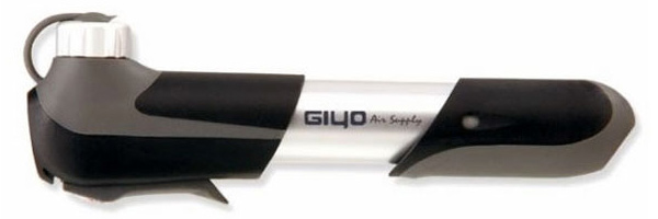 Мінінасос GIYO GP-04C макс тиск 80 psi, під два типу клапана AV + FV без зміни насадки, алюмінієвий, сріблястий