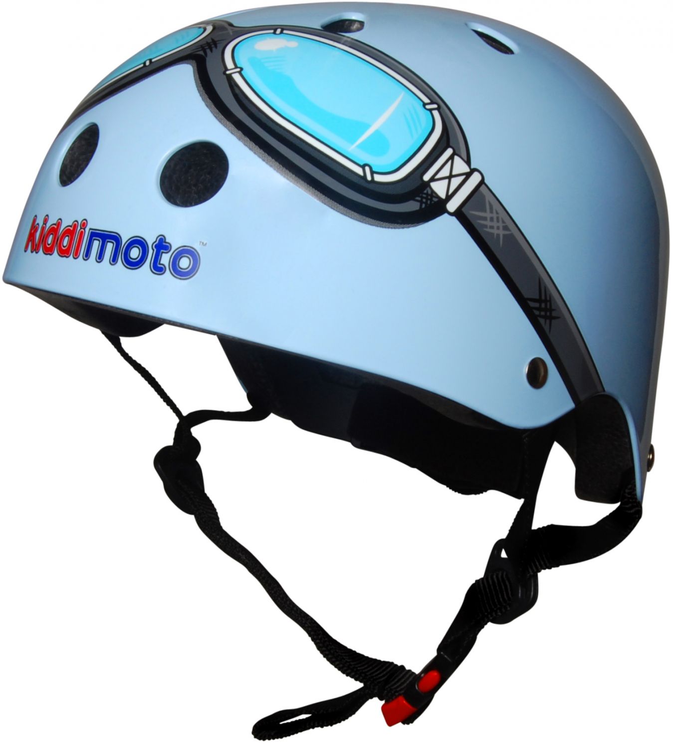 Шлем детский Kiddimoto очки пилота, синий, размер M 53-58см фото 