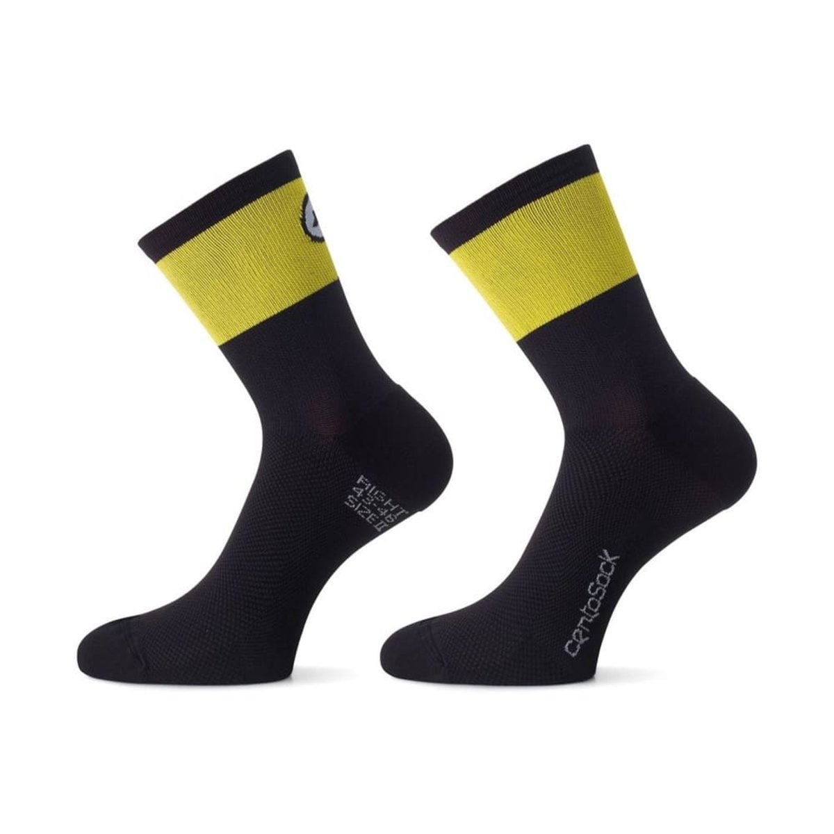 Шкарпетки ASSOS Cento Socks Evo 8 Volt Yellow, жовто-чорні 0/35-38 фото 