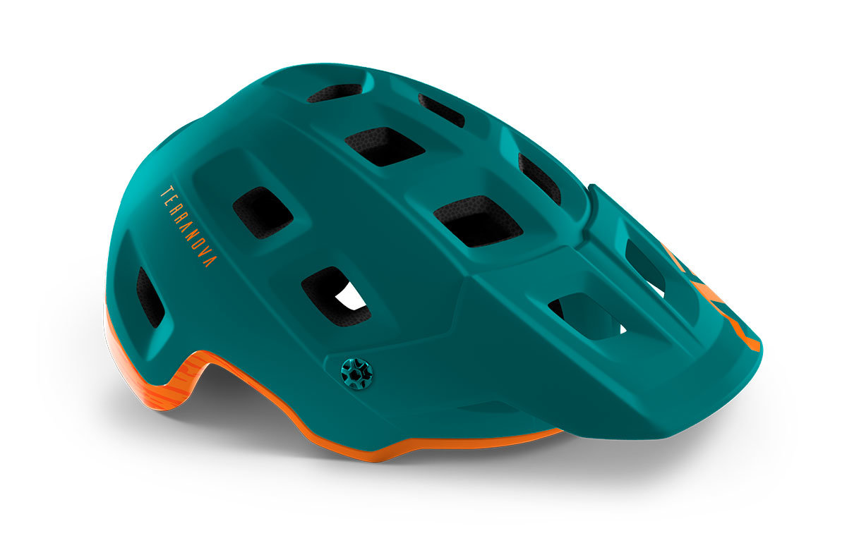 Шлем Met TERRANOVA CE размер S (52-56), alpine green orange matt/glossy, бирюзово-оранжевый матовый/глянцевый
