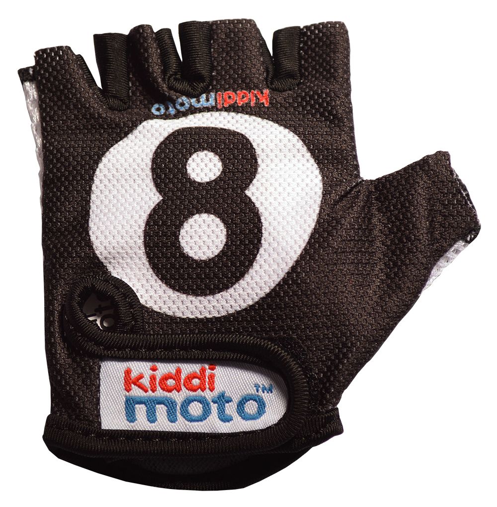Перчатки детские Kiddimoto бильярдный шар, чёрные, размер М на возраст 4-7 лет фото 