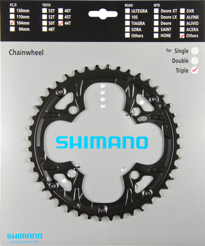 Звезда к шатуну Shimano FC-M448/442, 44T, 3/9-ск., черная фото 