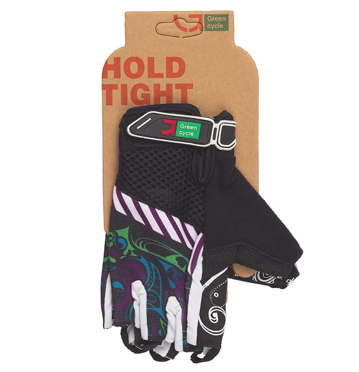 Перчатки Green Cycle NC-2331-2014 MTB Feminine без пальцев XL черно-фиолетовые фото 