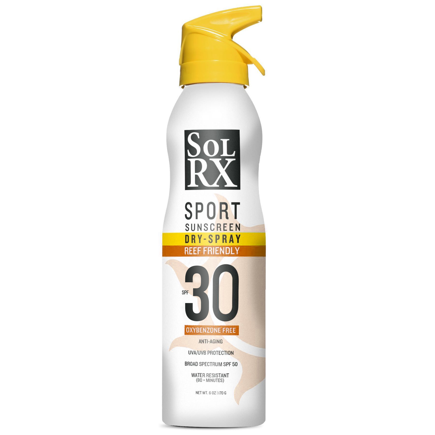Спрей солнцезащитный сухой SolRx Sport SPRAY SPF 30, 170 г