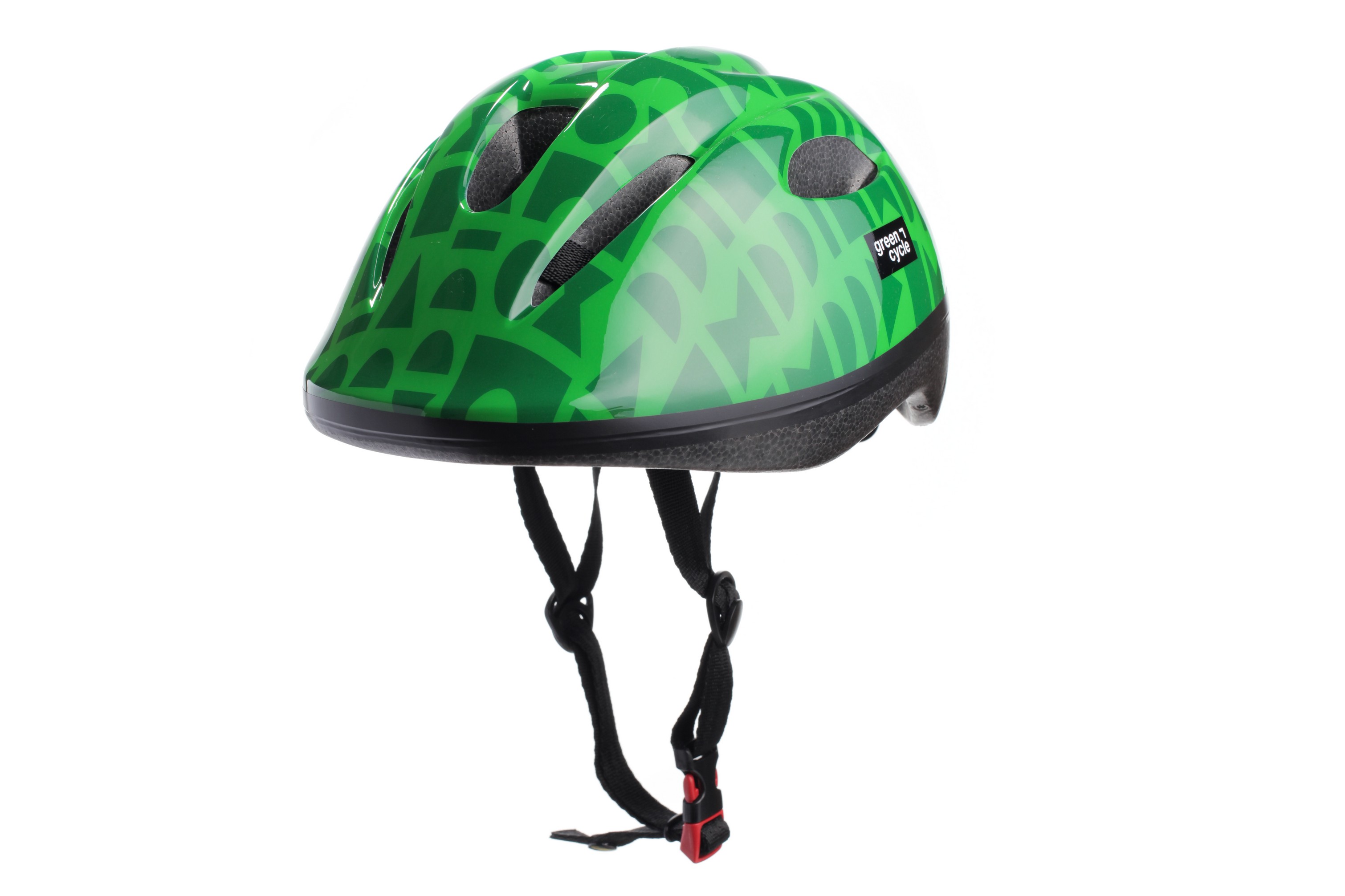 Шлем детский Green Cycle FLASH размер 48-52см зеленый лак фото 