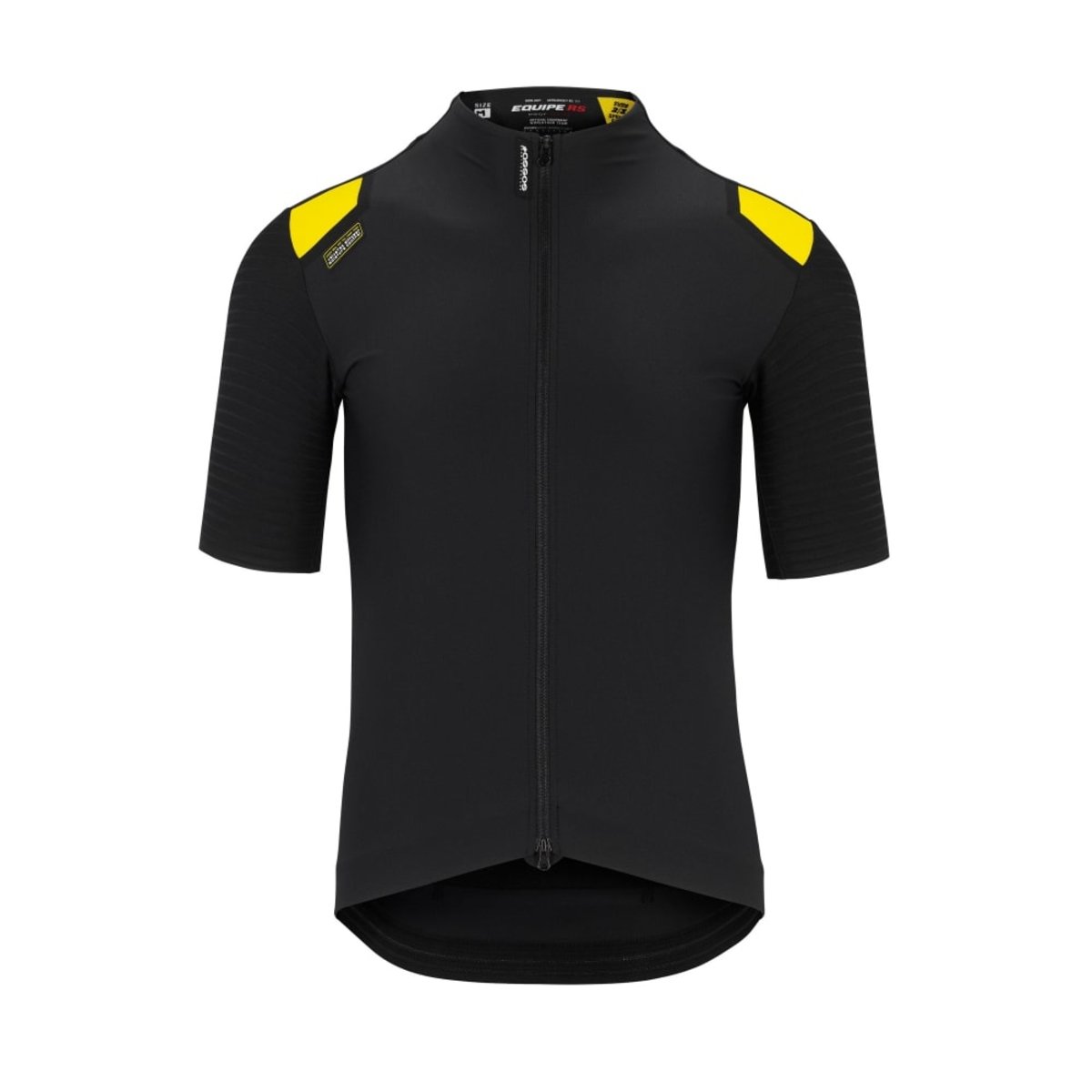 Джерси ASSOS Equipe RS Spring Fall Aero SS Jersey Black Series, кор. рукав, мужское, черное с желтым, M