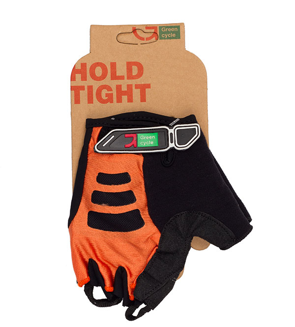 Перчатки Green Cycle NC-2507-2015 MTB Gel без пальцев L оранжево-черные фото 