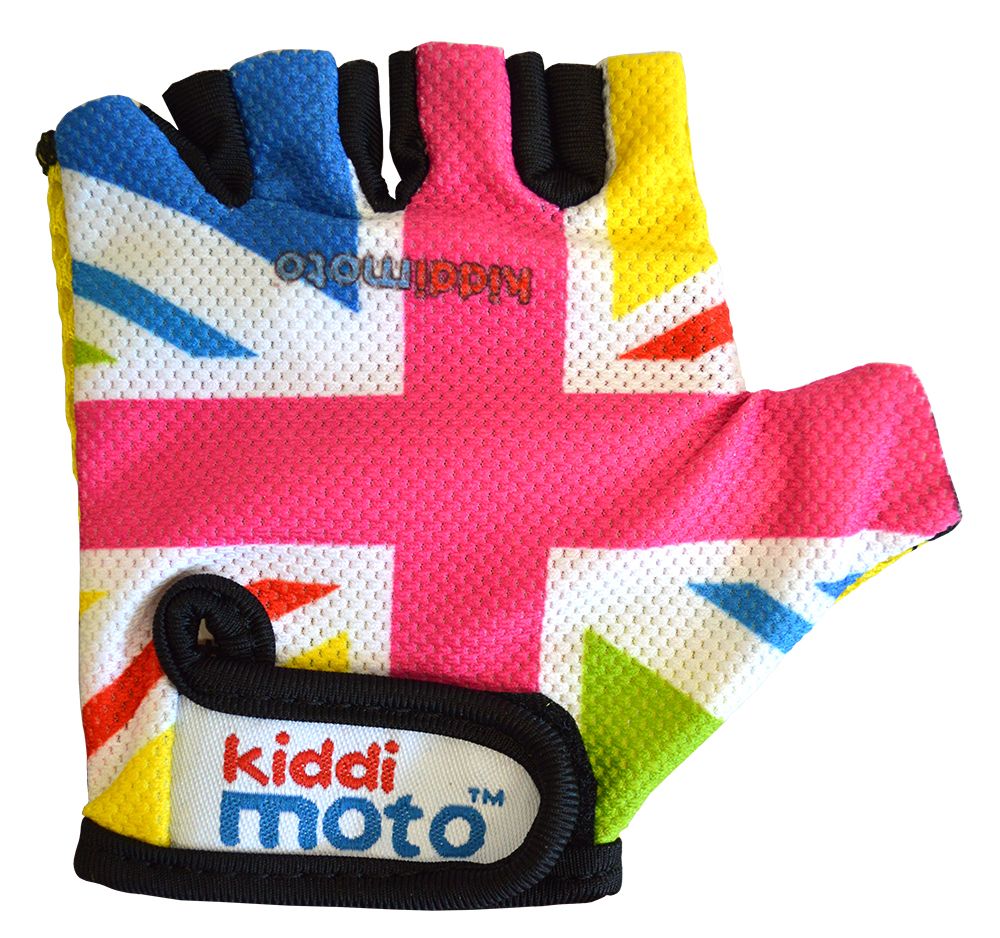 Перчатки детские Kiddimoto британский флаг в цветах радуги, размер S на возраст 2-4 года фото 
