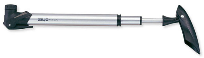 Мінінасос GIYO GP-93 телескопічний, під два типу клапана AV + FV, алюмінієвий, сріблястий фото 