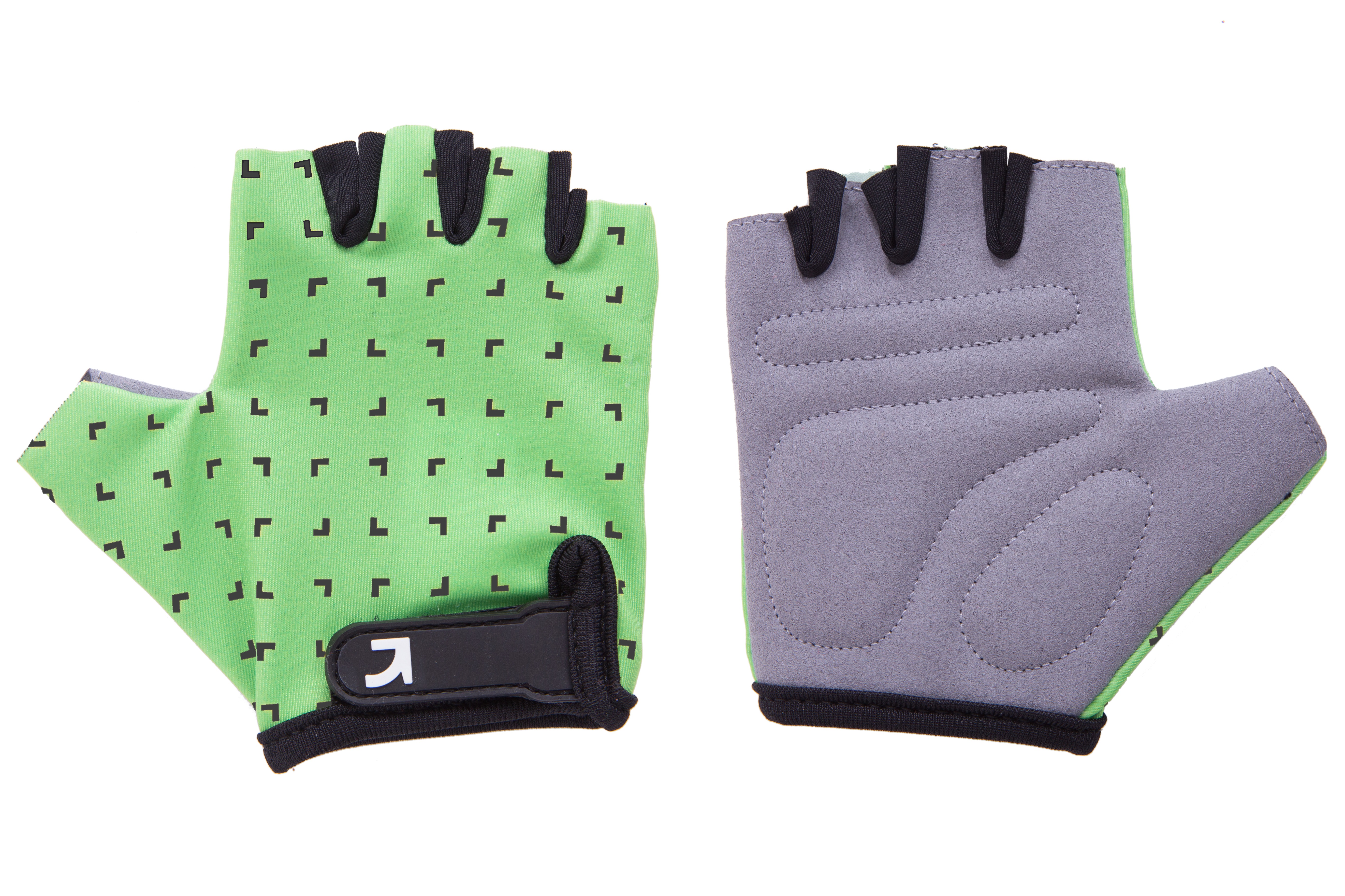 Перчатки детские Green Cycle FLASH без пальцев S зелено-черные фото 
