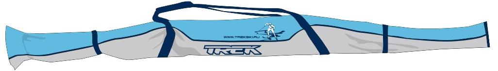 Чехол для беговых лыж TREK (240*30) серо-синий