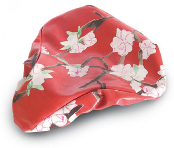 Чехол Basil BLOSSOM TWIG на седло, водооталкив. материал, цветочный принт, red фото 