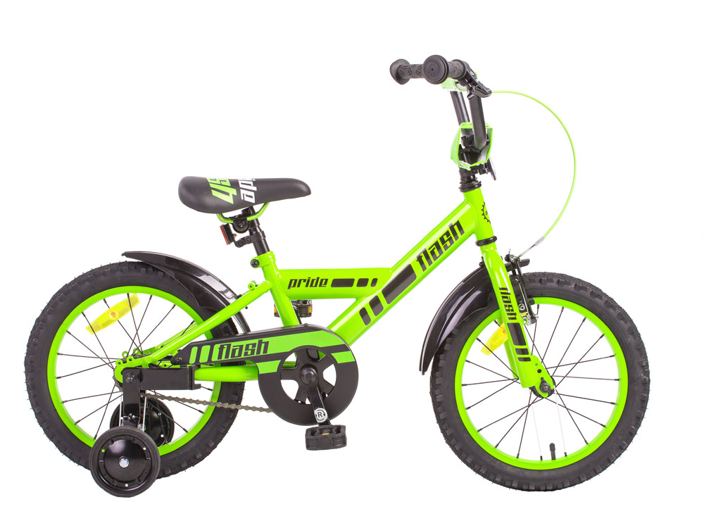 Велосипед 16" Pride FLASH зелено-черный 2014