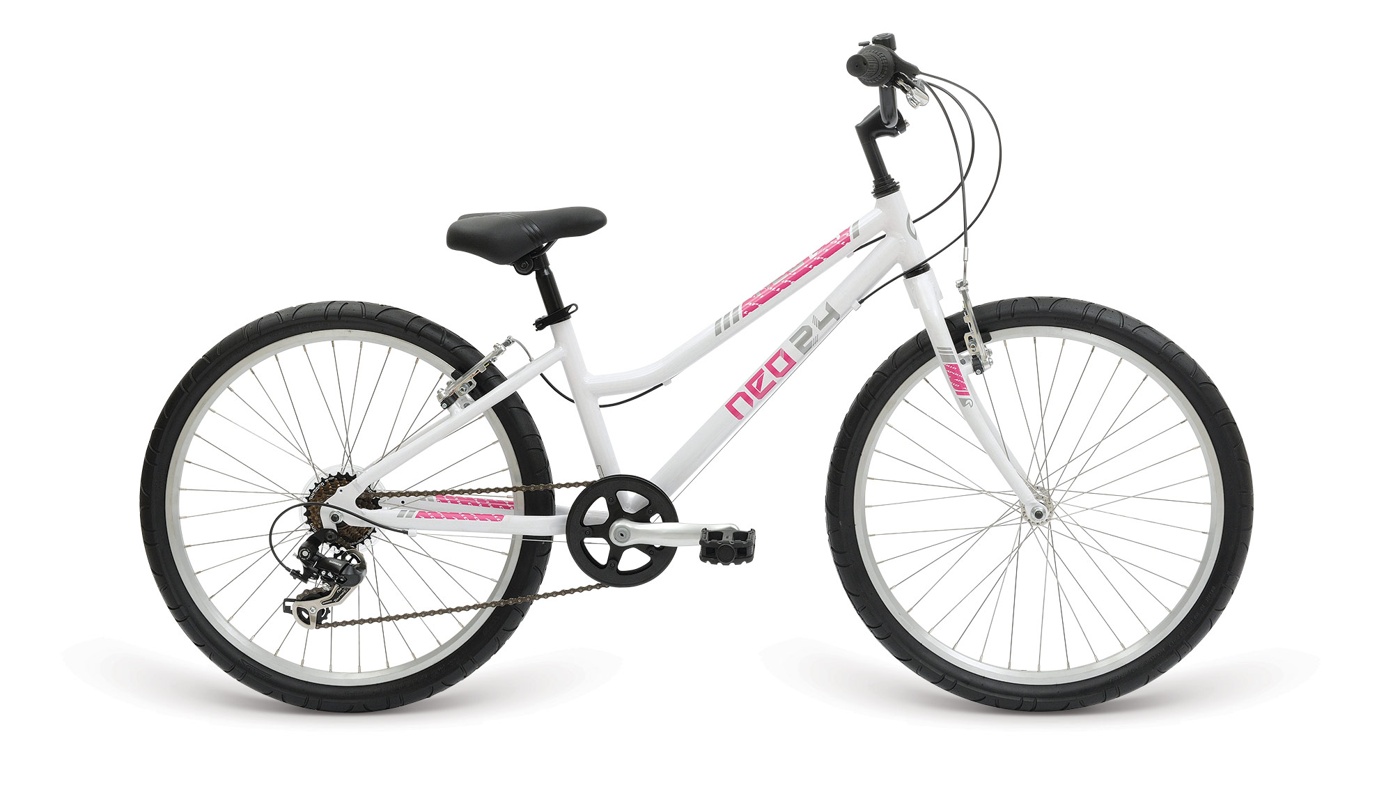Велосипед 24" Apollo NEO girls Geared gloss White/gloss Pink/gloss Silver