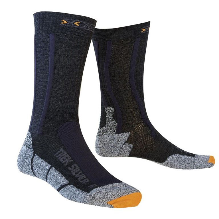 Носки для туризма x-socks с серебряной нитью, B014 Black/Anthracite, 42/44