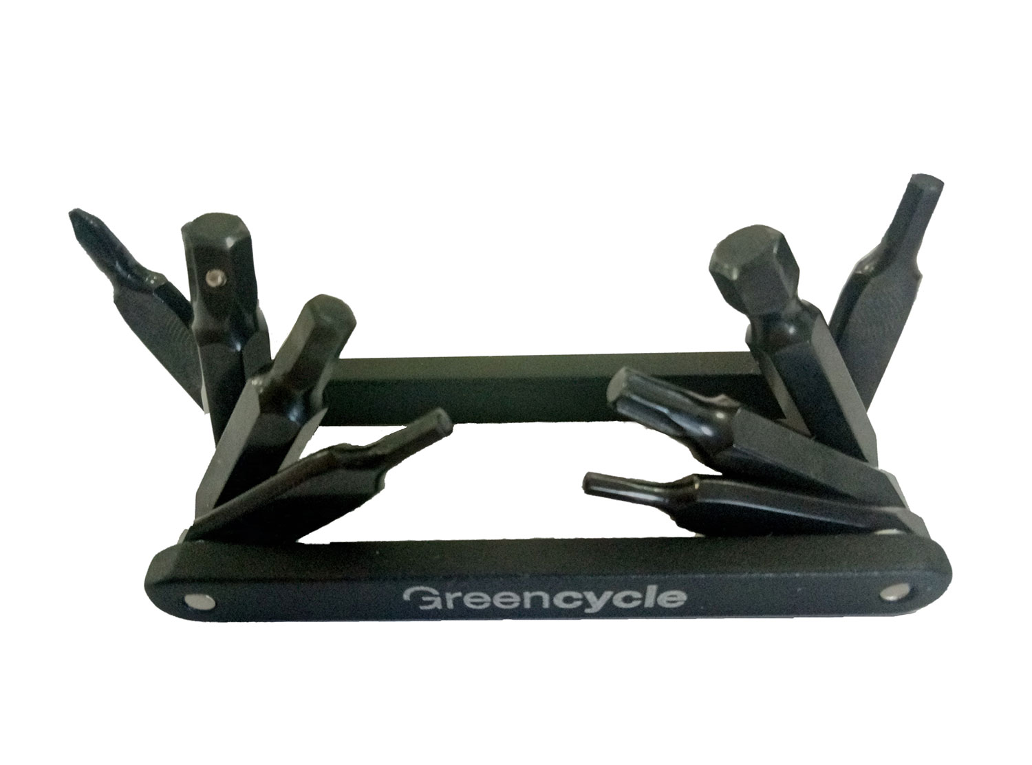 Компактный ключ Green Cycle GCM-089 складной 8 инструментов, черный фото 
