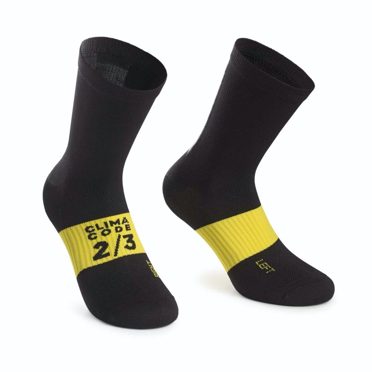 Шкарпетки ASSOS Assosoires Spring Fall Socks Black Series, чорні з жовтим 0/35-38 фото 