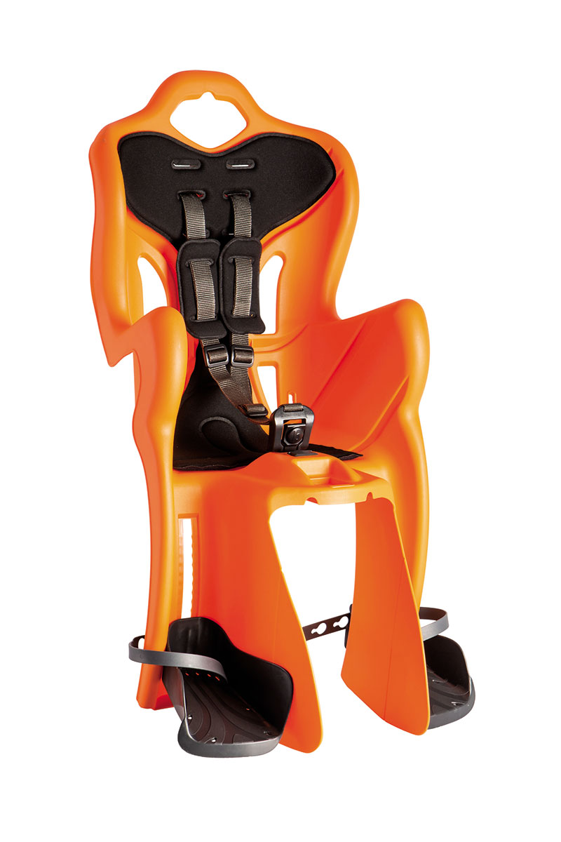 Сиденье задн. Bellelli B1 Сlamp (на багажник) до 22кг, оранжевое с чёрной подкладкой фото 