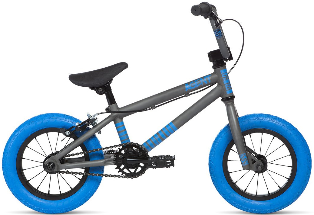 Велосипед 12" Stolen AGENT рама - 13.25" 2020 MATTE RAW SILVER W/ DARK BLUE TIRES