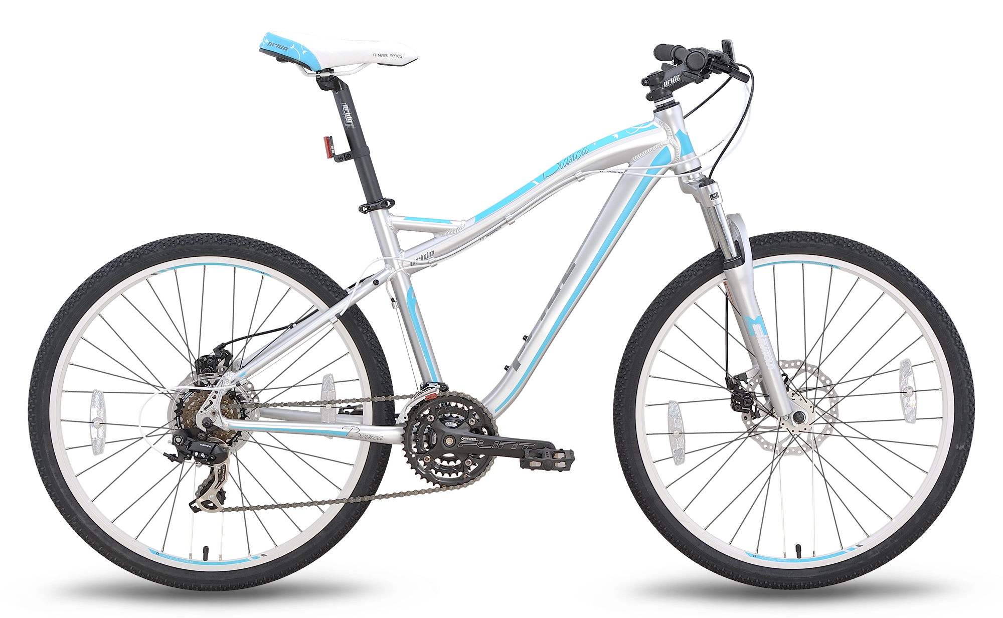 Велосипед 26'' Pride BIANCA disc рама - 16" серо-бирюзовый матовый 2015