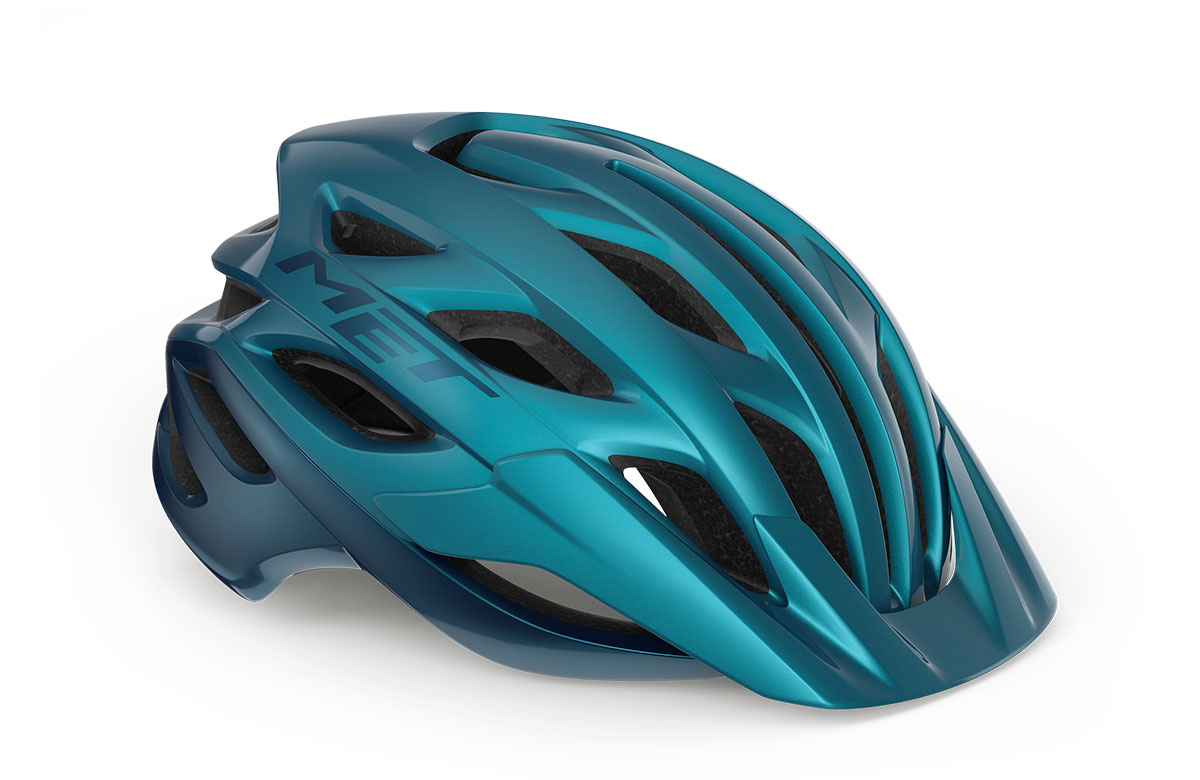 Шлем Met VELENO CE размер M (56-58) teal blue metallic glossy, бирюзовый металлик глянцевый