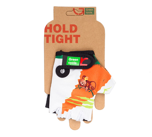 Перчатки Green Cycle NC-2339-2014 Kids без пальцев L бело-оранжевые фото 