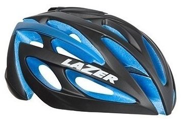Шлем LAZER O2 DLX, черный/синий, размер S, EPS (+LED+чехол+замок)