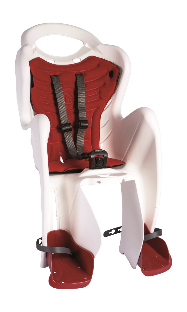 Сидіння задн. Bellelli Mr Fox Standart Multifix до 22кг, біле з червоною підкладкою фото 