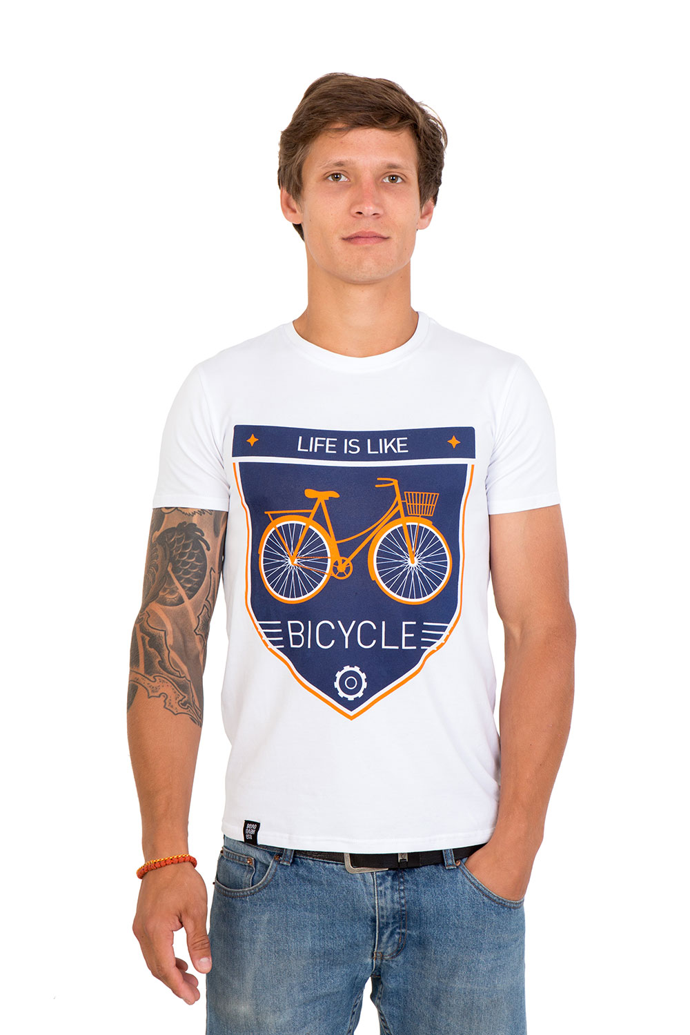 Футболка Classic bicycle мужская белая, размер L