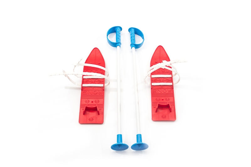 Лыжи с палками Marmat детские пласт., длина-40см красный
