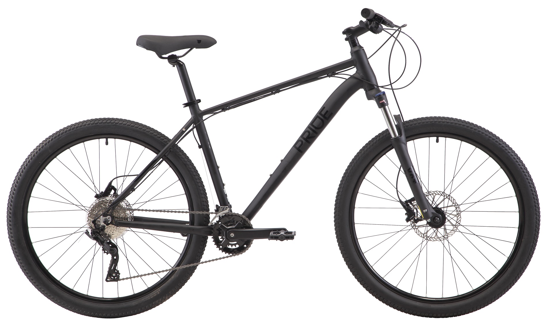 Велосипед 27,5" Pride MARVEL 7.3 рама - L 2023 чорний (гальма SRAM, задній перемикач і манетка - MICROSHIFT)