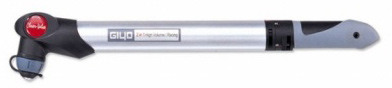 Мининасос GIYO GP-75 со складной Т-ручкой, под два типа клапана AV+FV, алюминиевый, серебристый