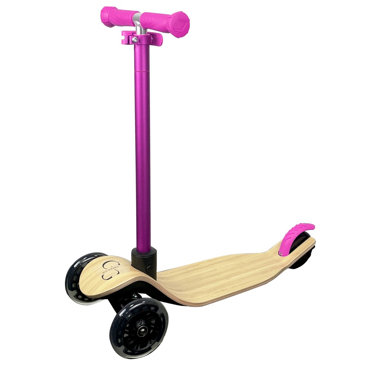 Самокат детский 3х колесный GreenGo Wood Pink фото 