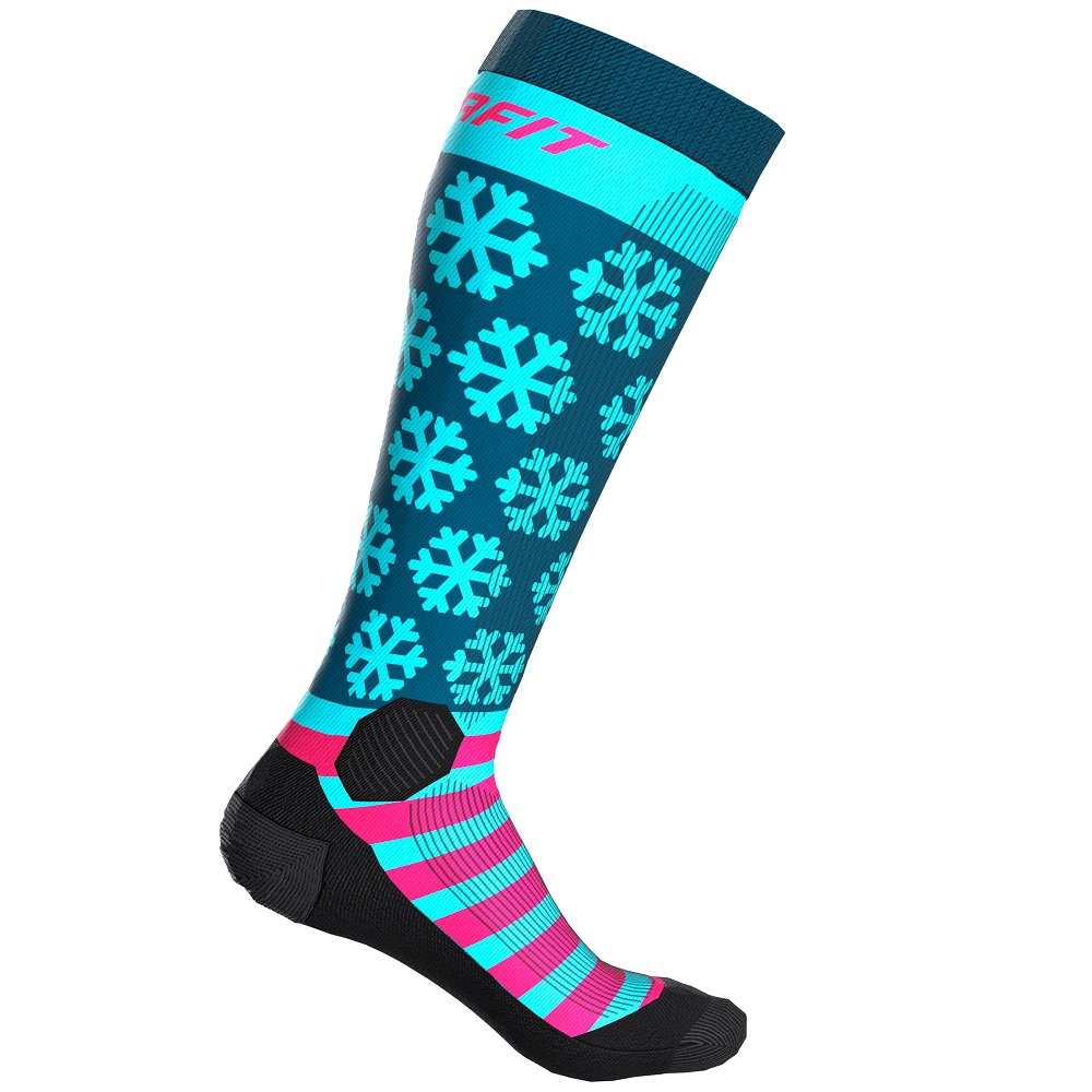 Шкарпетки Dynafit FT GRAPHIC SK 71613 6551, розмір 43-46, сині/рожеві фото 