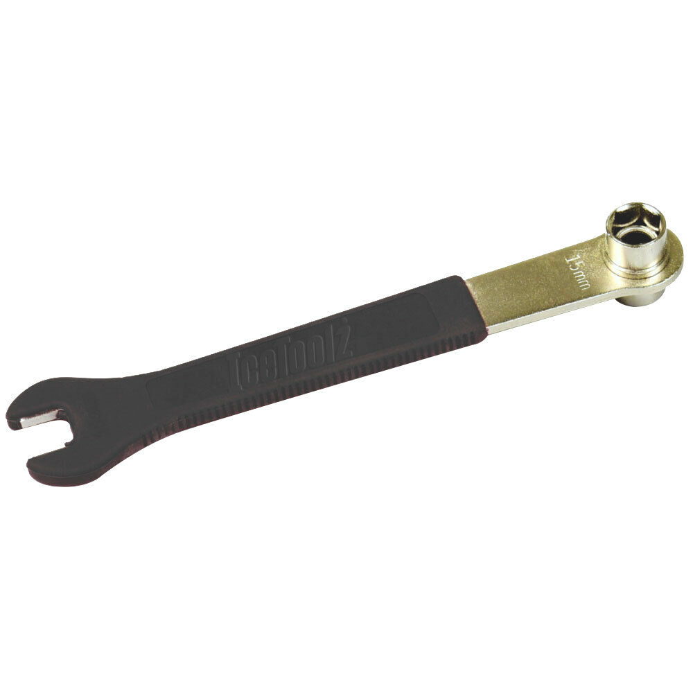 Ключ педальний 15 мм, ключ торцевий 14x15 мм для кареткових фіксувальних болтів, Cr-Mo сталь, Ice Toolz 3400 фото 