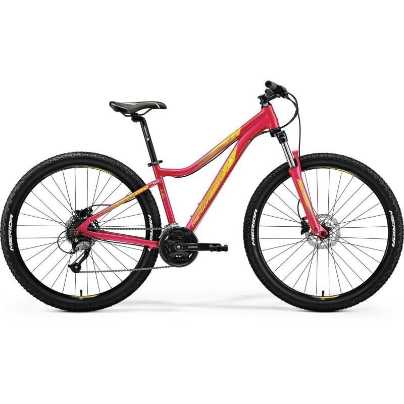 Велосипед 27,5" Merida Juliet 7.40-D рама 15" розово-желтый 2018