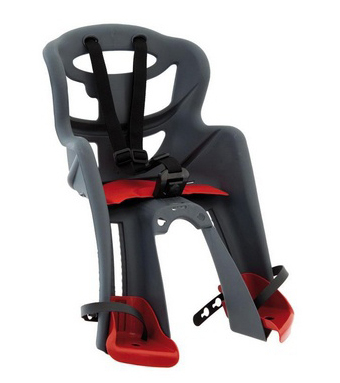 Сидіння пров. Bellelli Tatoo Sportfix до 15кг, сіре з червоною підкладкою фото 