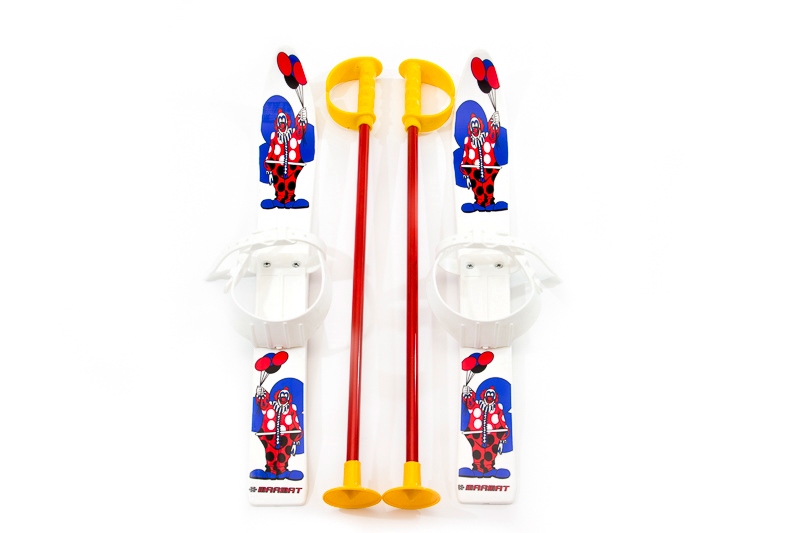 Лыжи с палками Marmat детские пласт., длина-70см белый