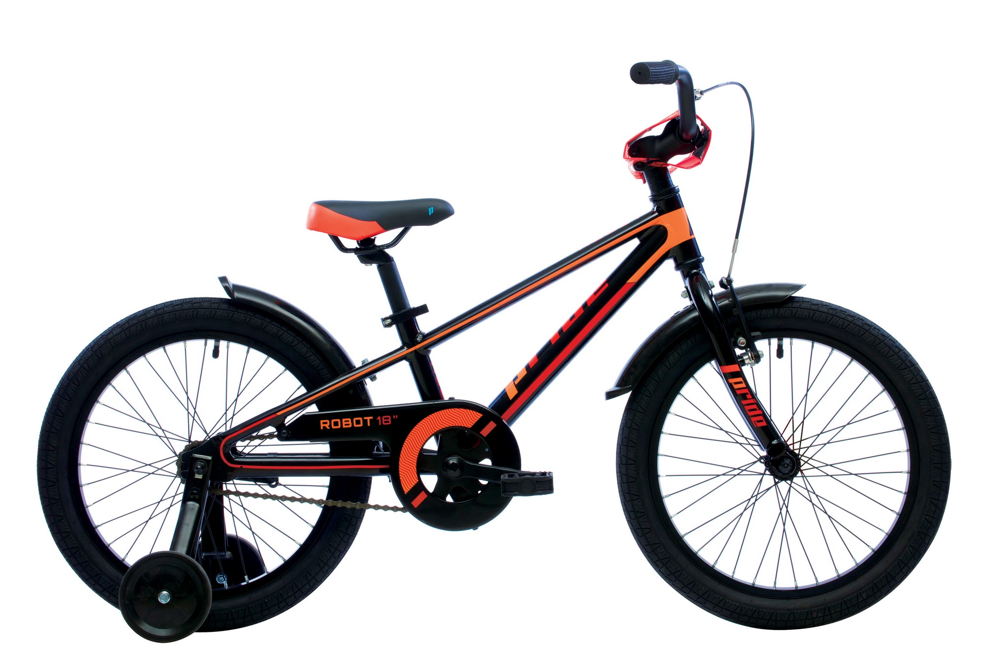 Велосипед 18" Pride ROBOT черный/красный/оранжевый