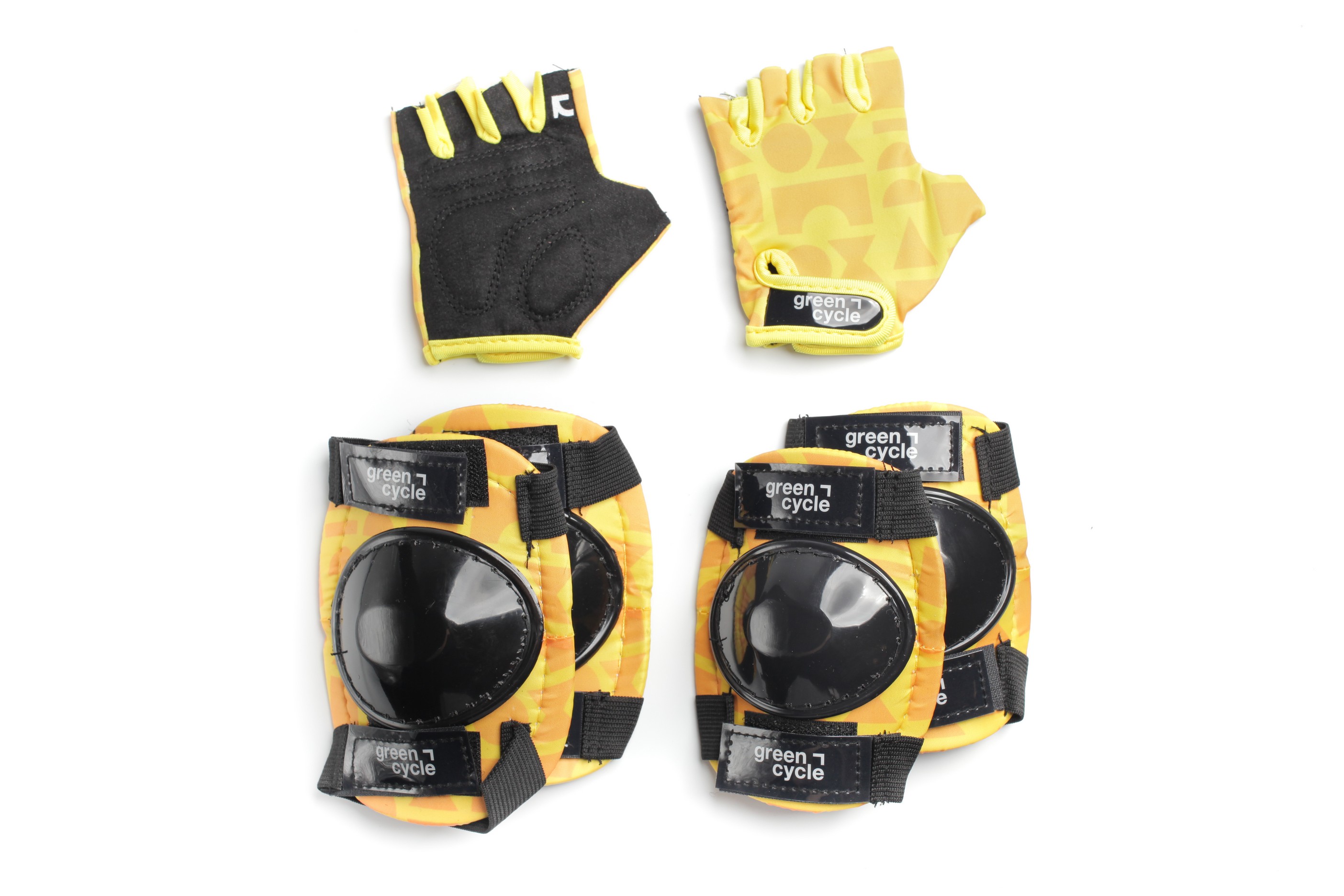 Захист для дітей Green Cycle Flash наколінники, налокітники, рукавички, жовтий