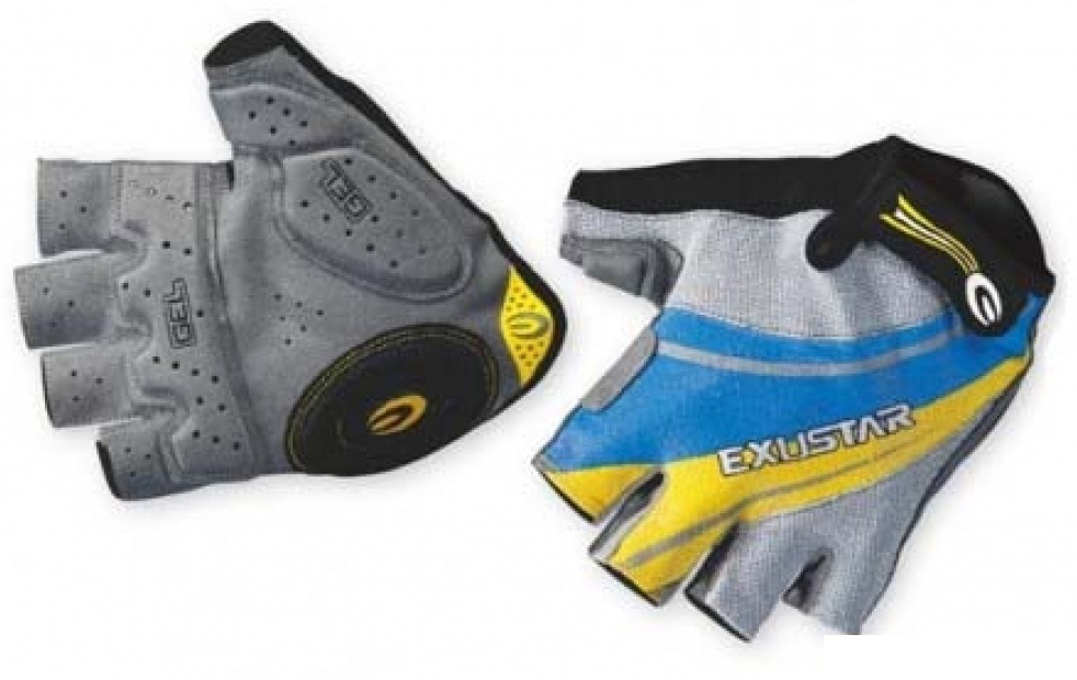 Перчатки EXUSTAR CG130 серо-желто-синие гель S фото 